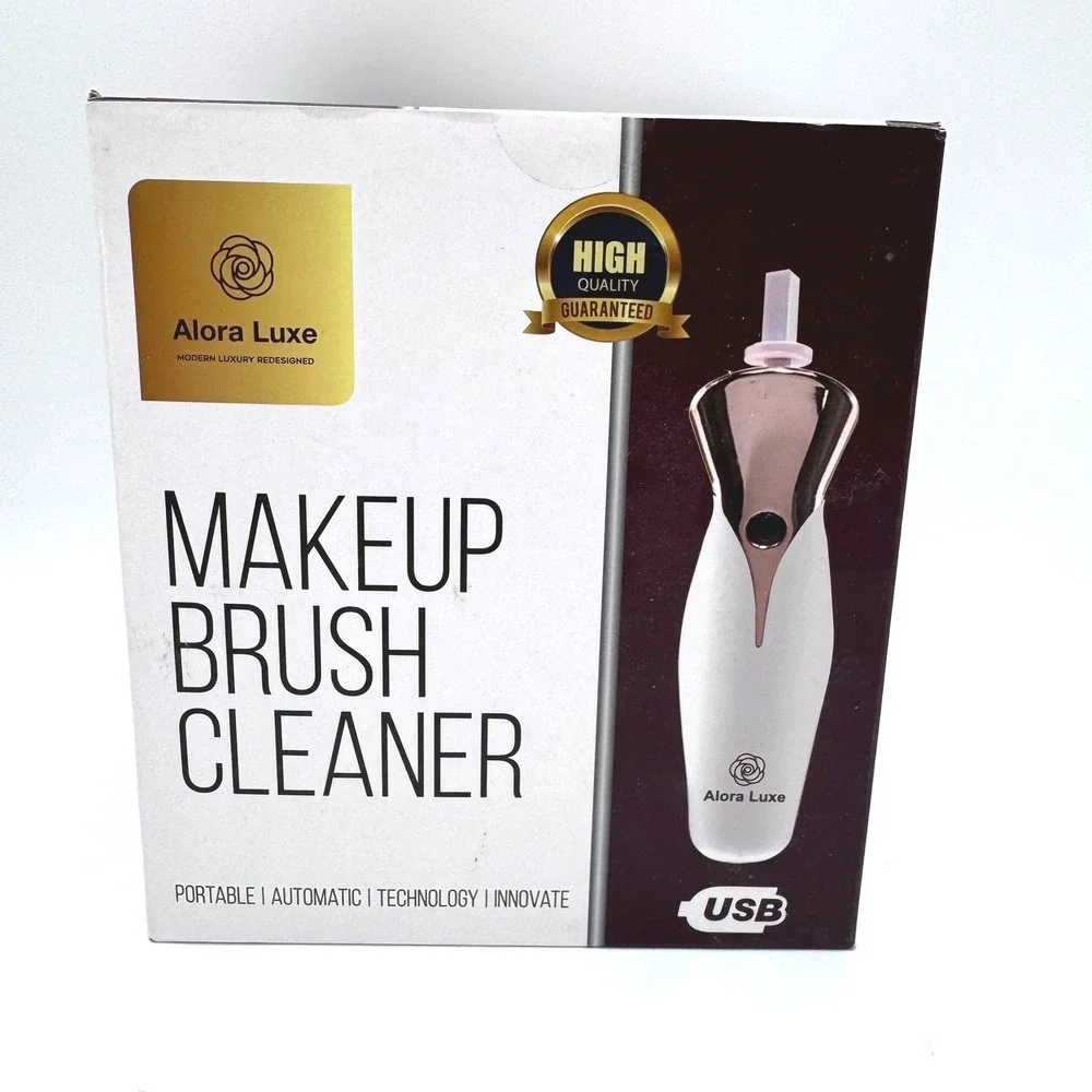 ALORA LUXE NEW Automatic Makeup Brush Cleaner Portable USB‎ White Rose Gold